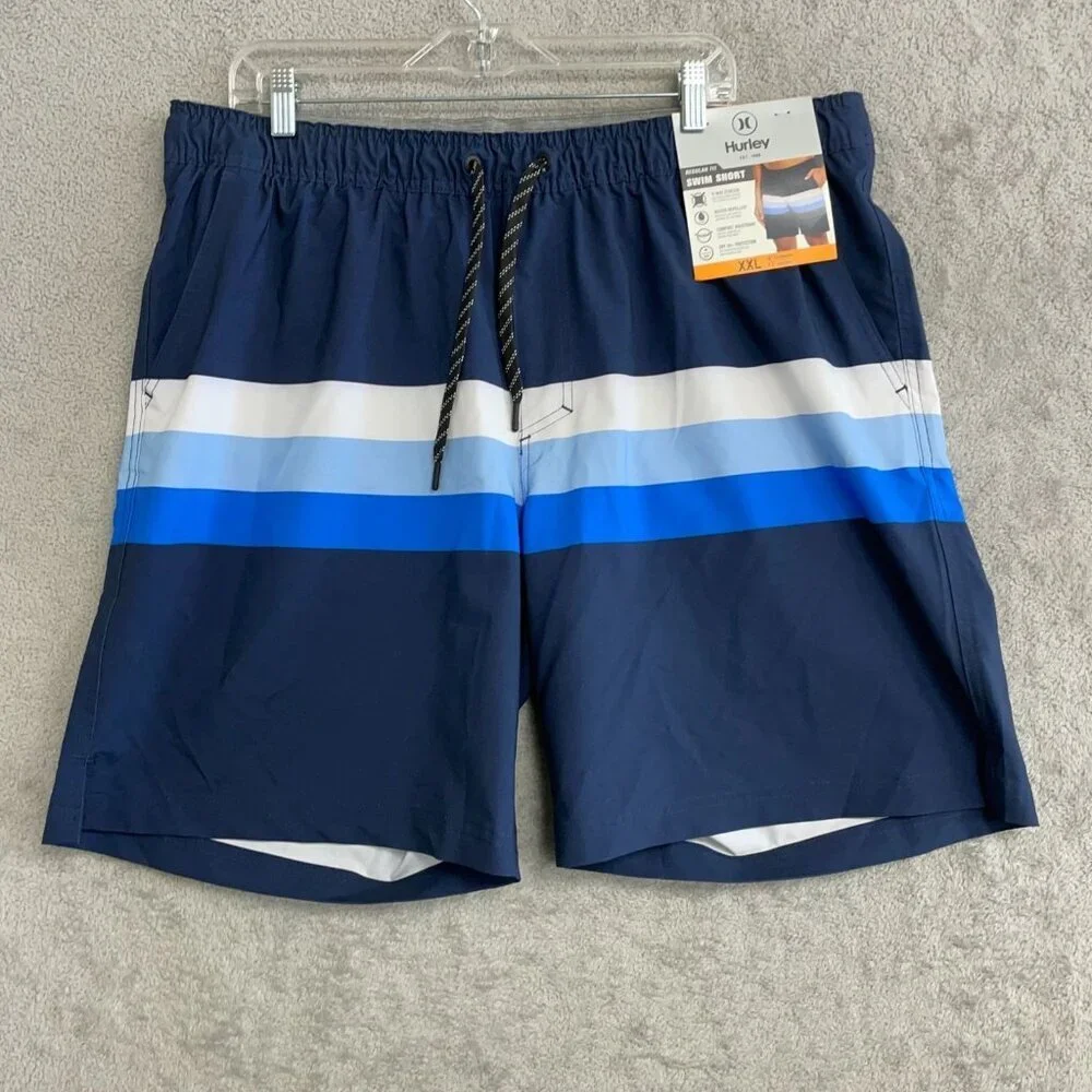 Hurley Men's XXL Swim Shorts Navy Blue Color Block N0790